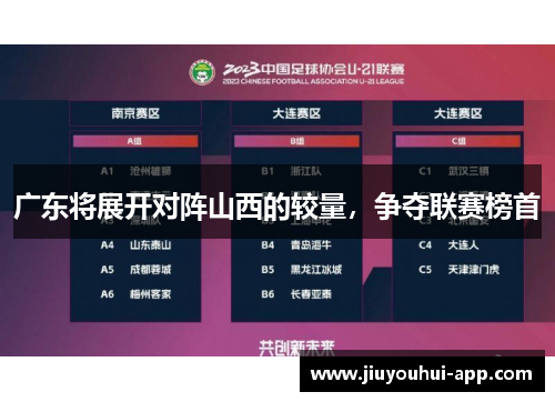 广东将展开对阵山西的较量，争夺联赛榜首
